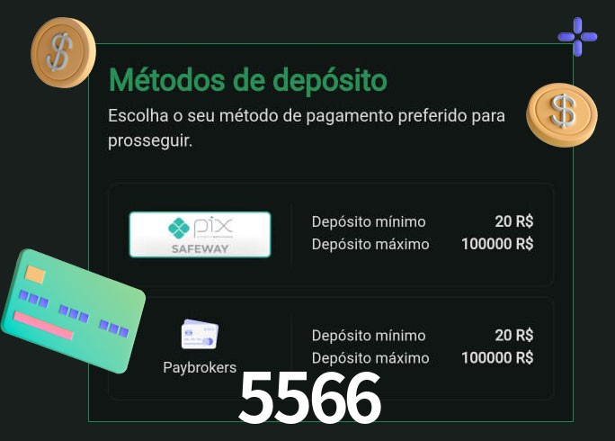 O cassino 5566 oferece uma grande variedade de métodos de pagamento